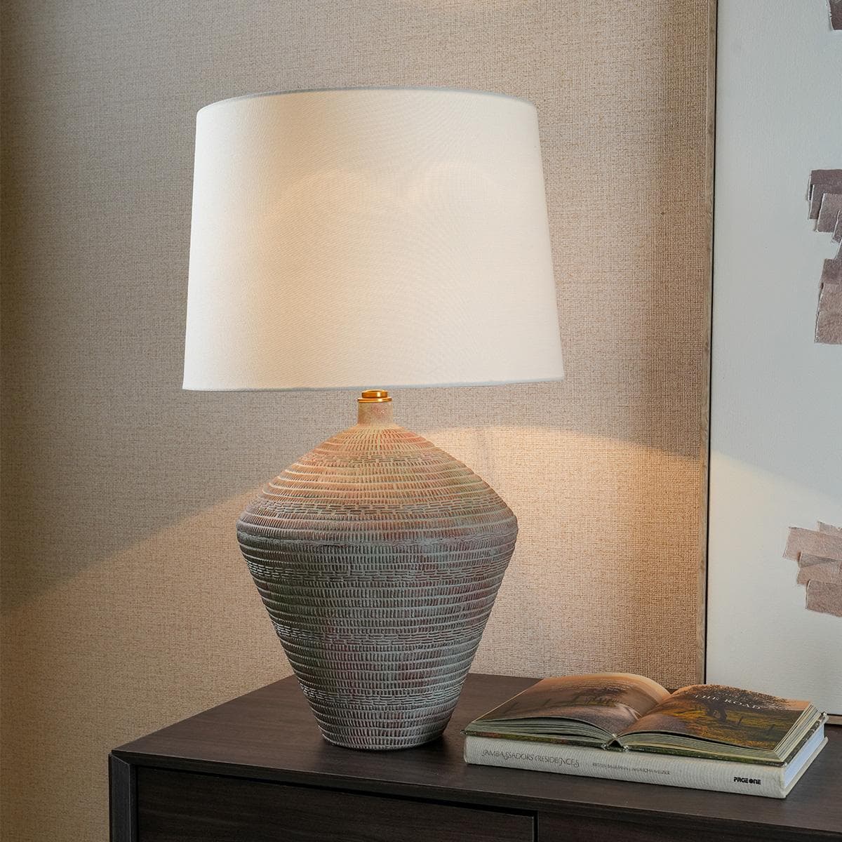 Gordon Table Lamp White/Grey Height 70 cm