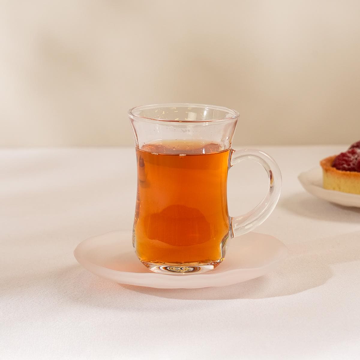 Foggy Glass Istikana Set 6Pcs White