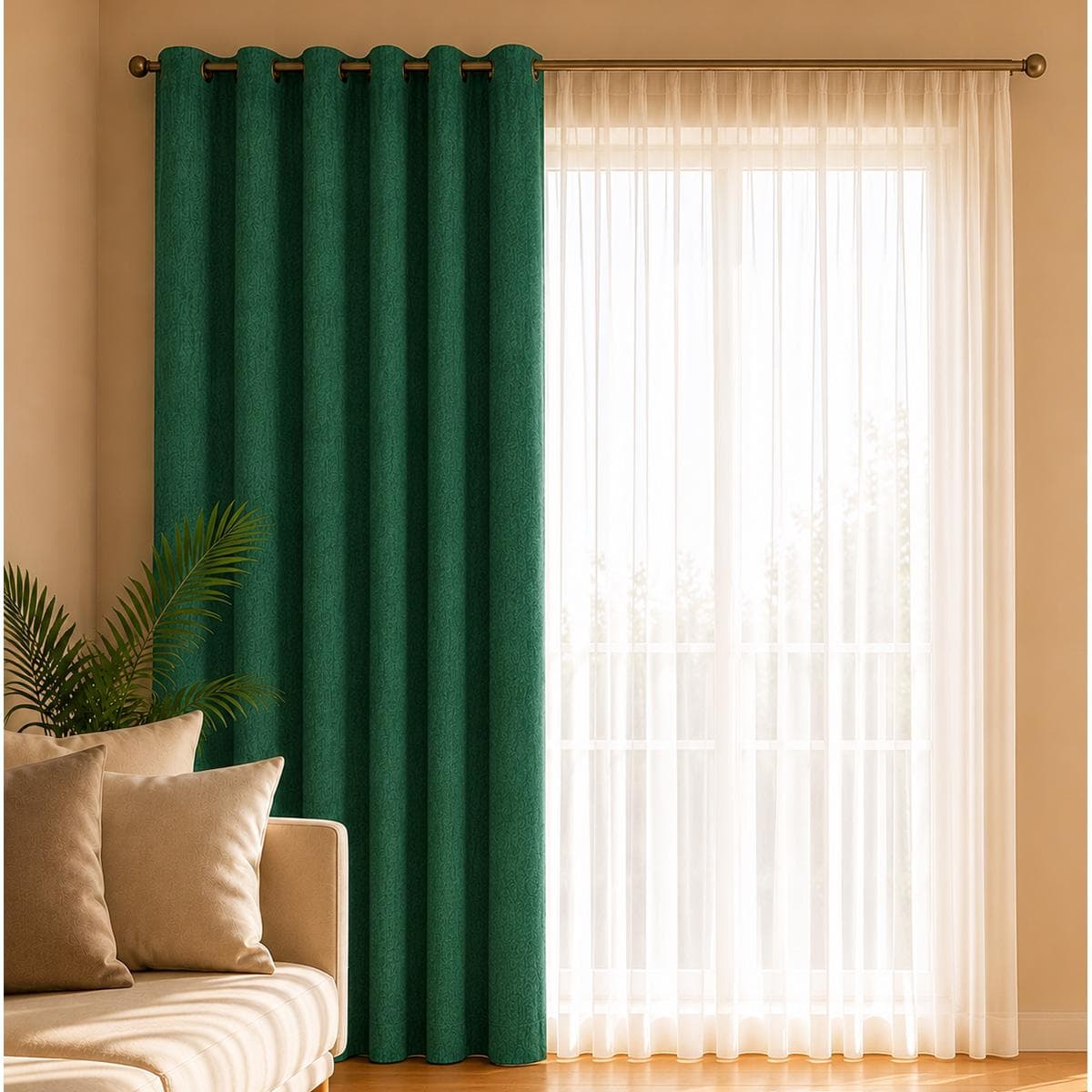 Joy Blackout Curtain Panel Green 140x300 cm