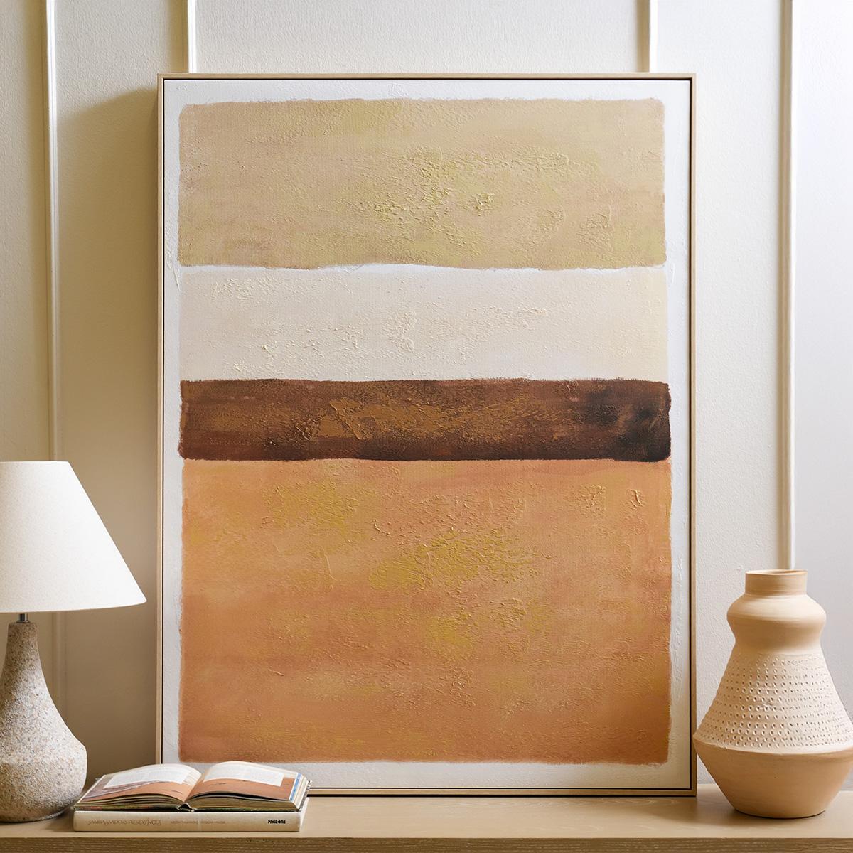 Layers Framed Art Black/Beige 90X120 cm