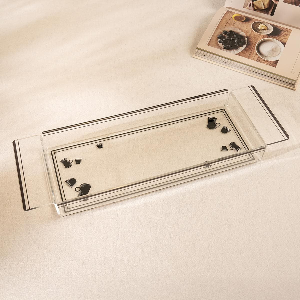 Afya Acrylic Tray Black 46X15 cm