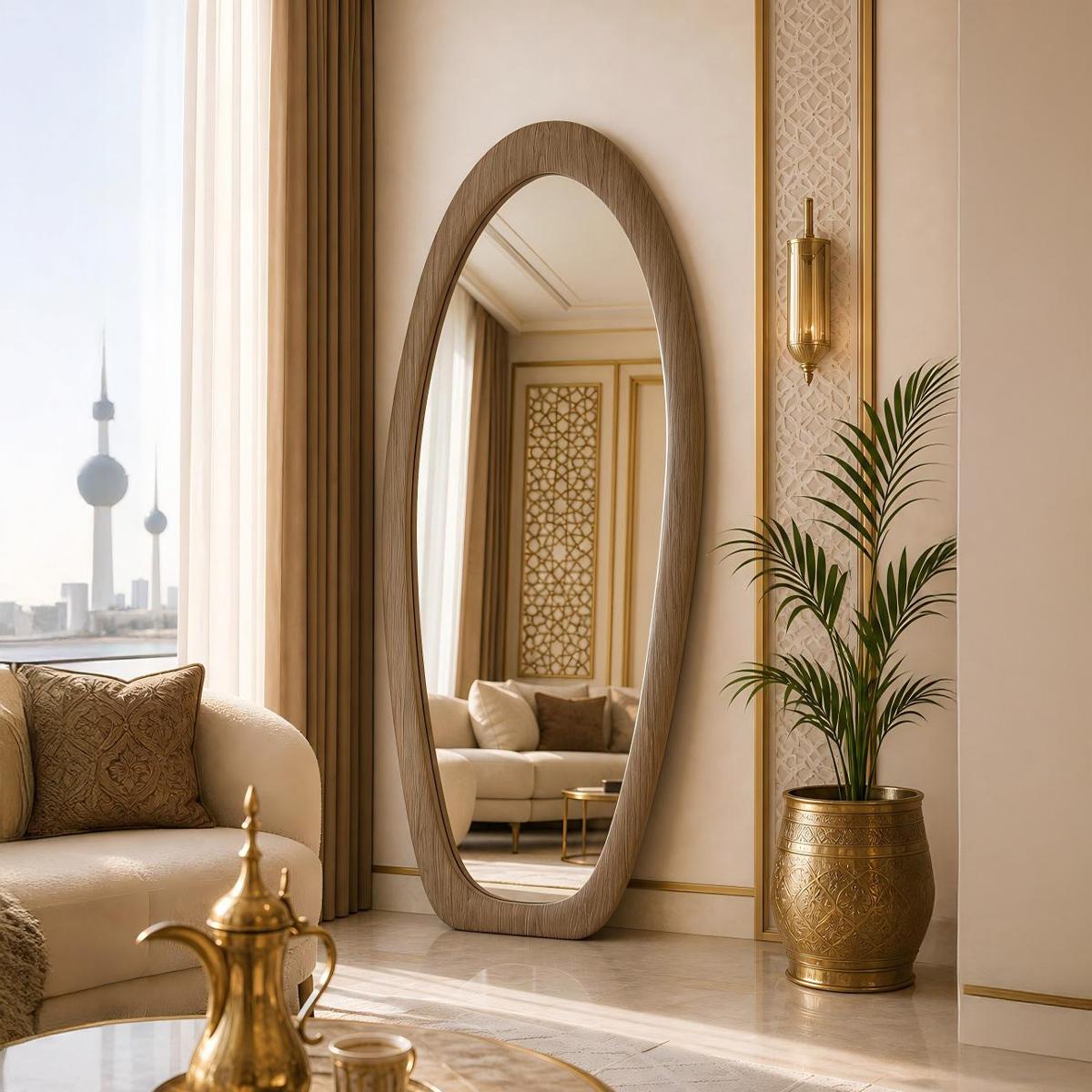Kisha Wall Mirror Brown 180X80X5 cm