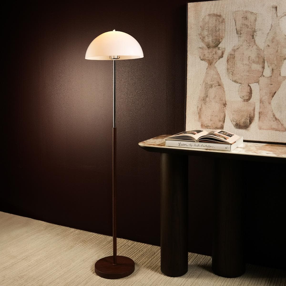 Dome Floor Lamp White D35×H150 cm