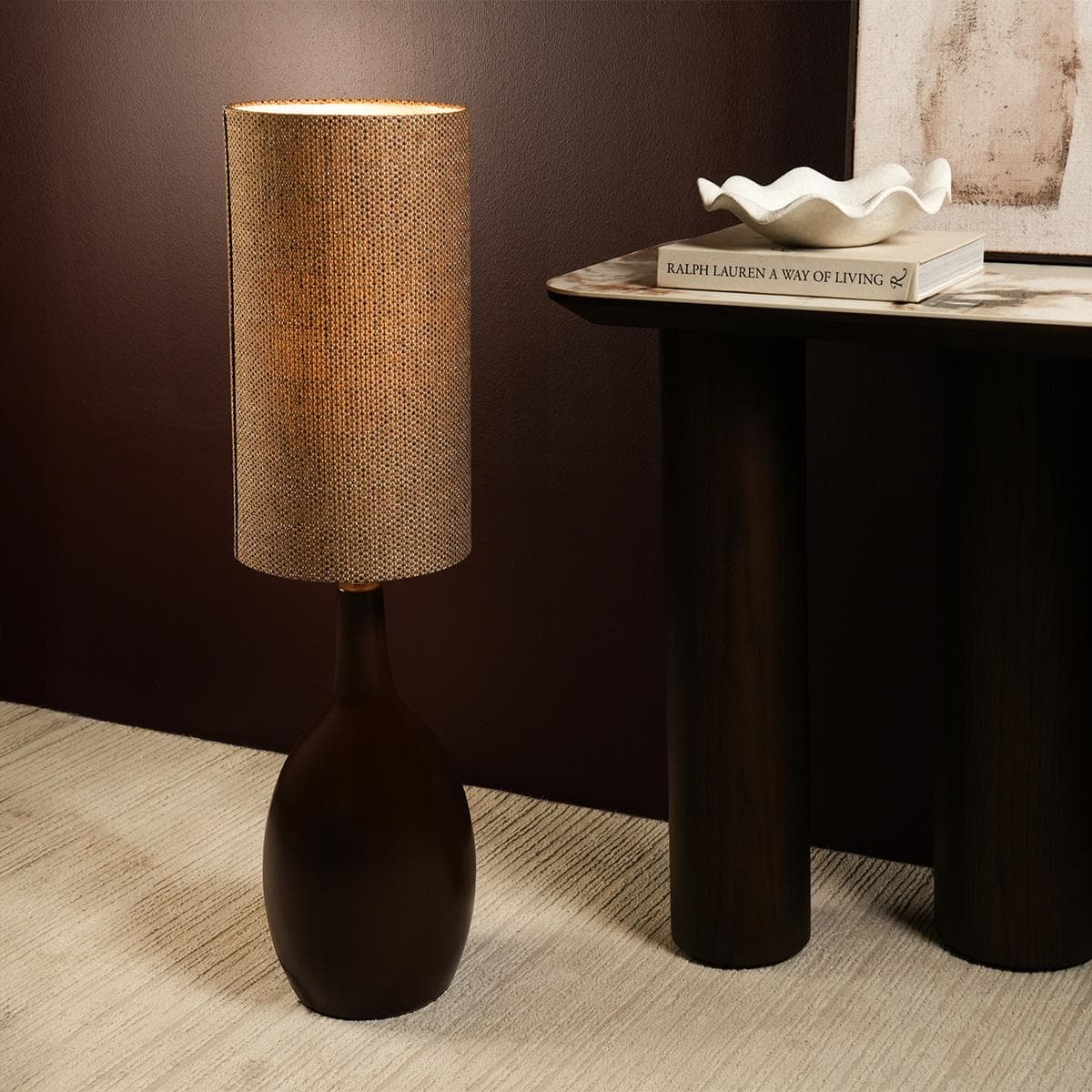 Fibra Floor Lamp Brown D26×H100 cm