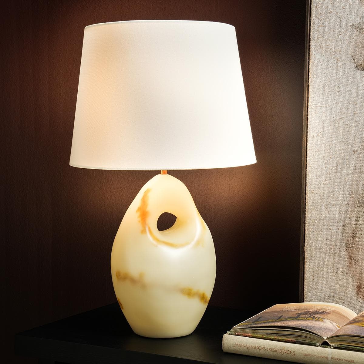Merv Table Lamp White 57 cm