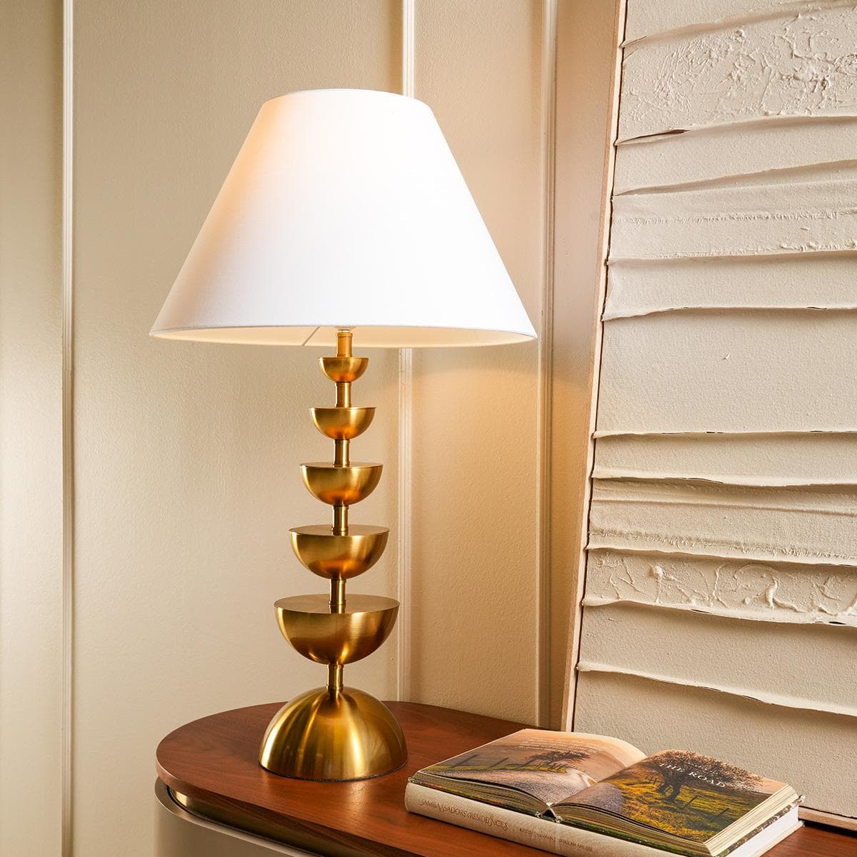 Moya Table Lamp White/Gold 79 cm