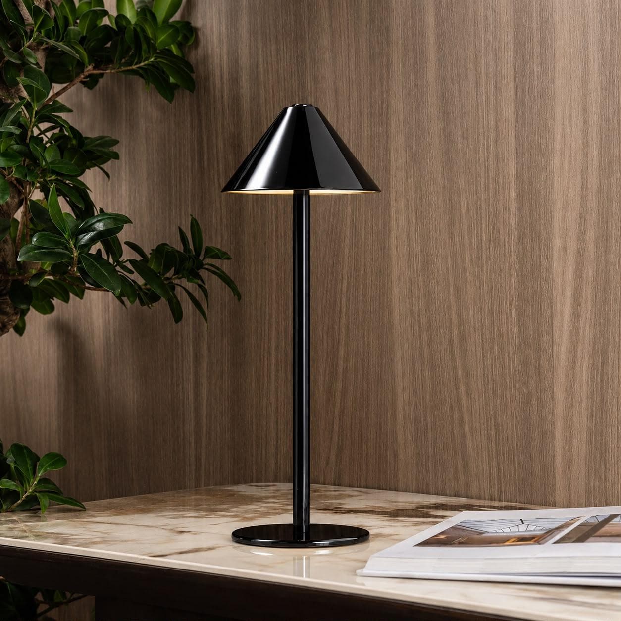 Eva LED Rechargeable Table Lamp Black Height 32 cm