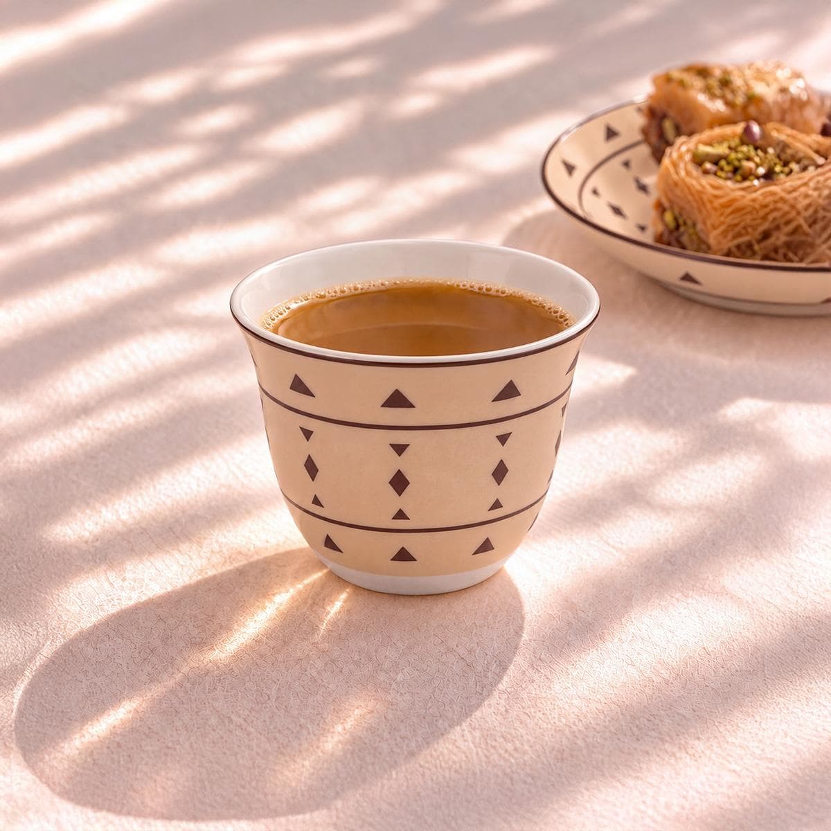 Alfuraj New Bone Gahwa Cup Set 6Pcs Beige