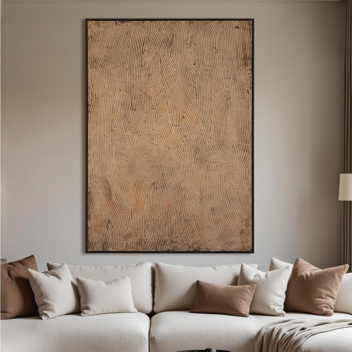 Textured Framed Art Brown 80X120 cm