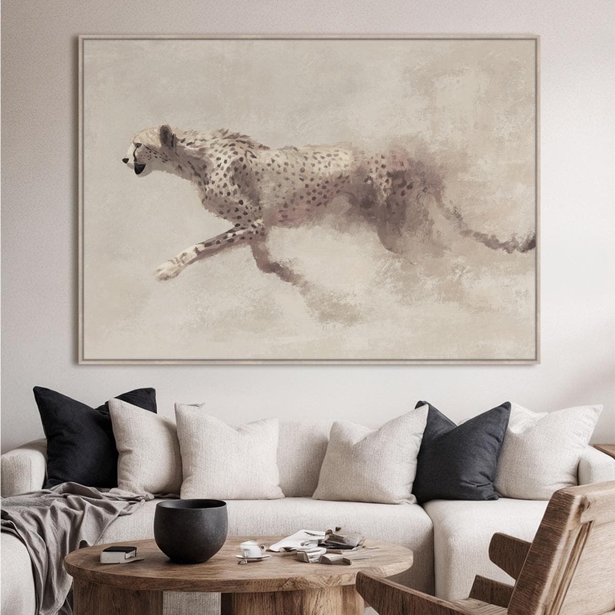 Cheetah Framed Art Beige 80X120 cm