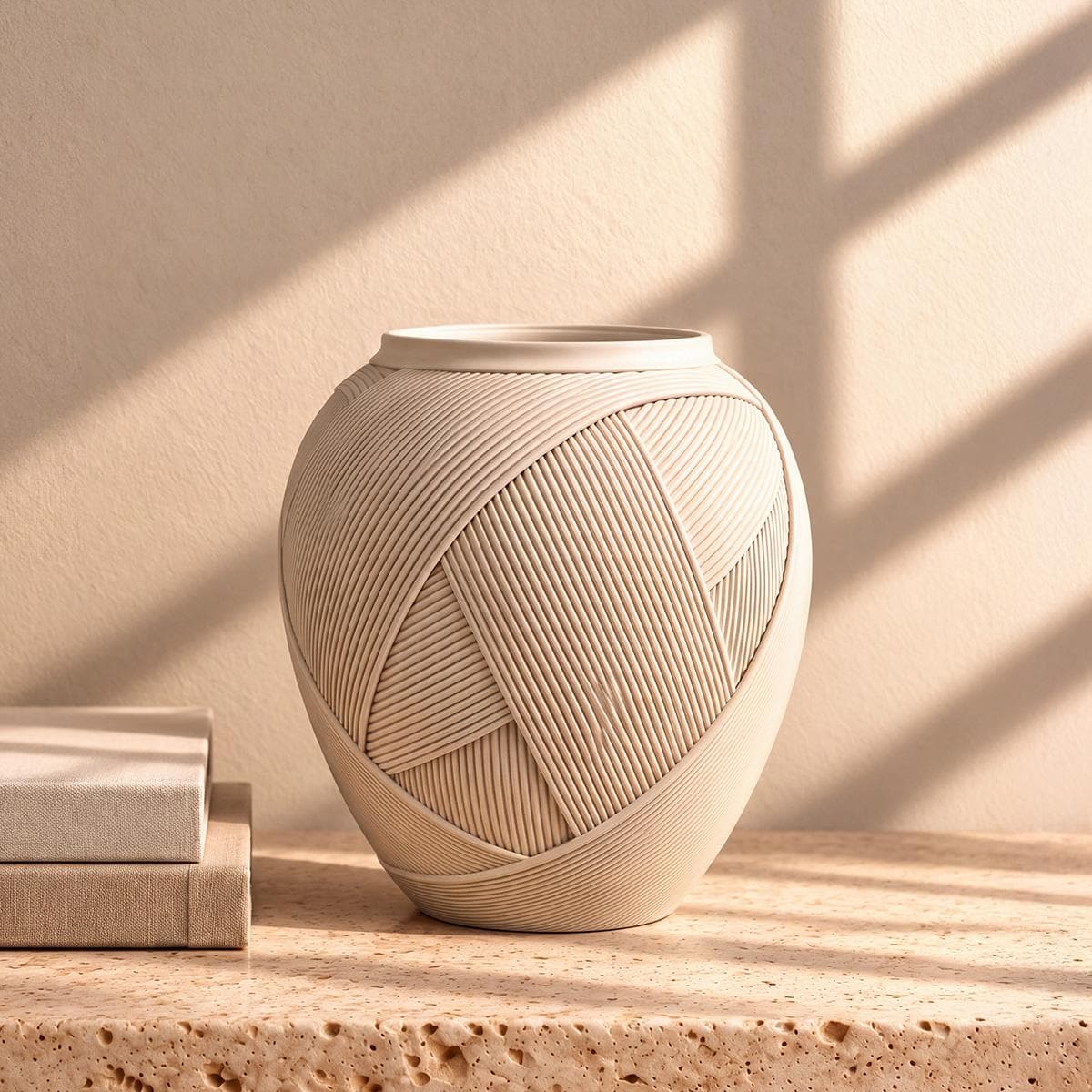 Totem Vase Beige 28x28x29 cm