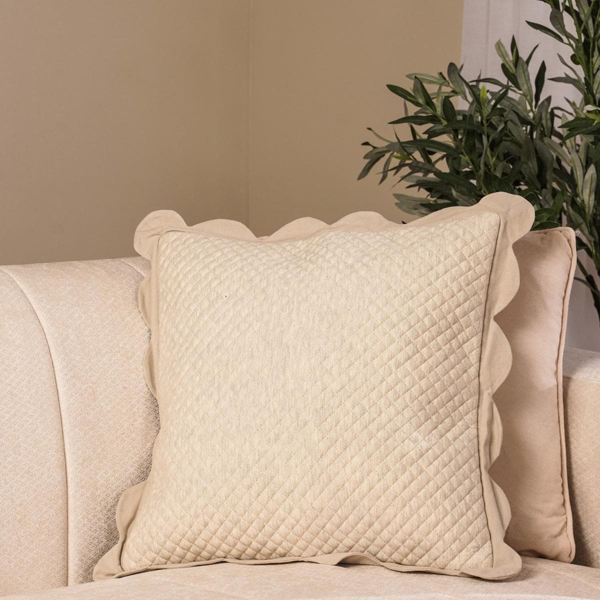 Jersey Cushion Cream 45 X 45 cm