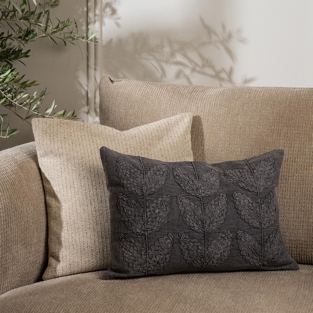 Stonewash Cushion Grey 35X50 cm