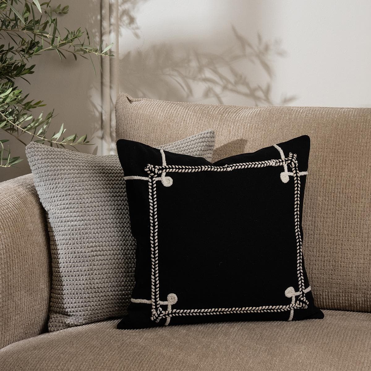 Corner Cushion Black 45X45 cm