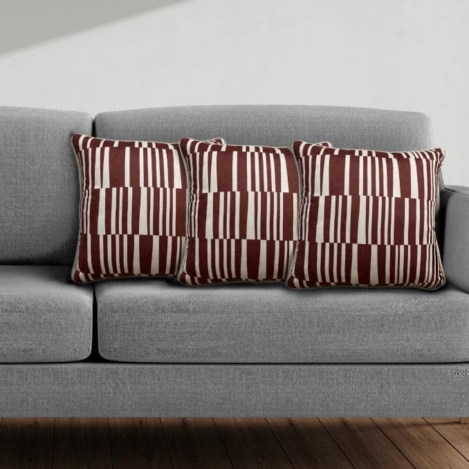 Yasmine Cushion Set 3Pcs Burgundy 45X45 cm