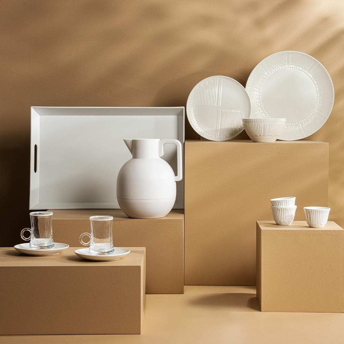 Nawarat Dinner Set Bundle Set 32 Pcs White