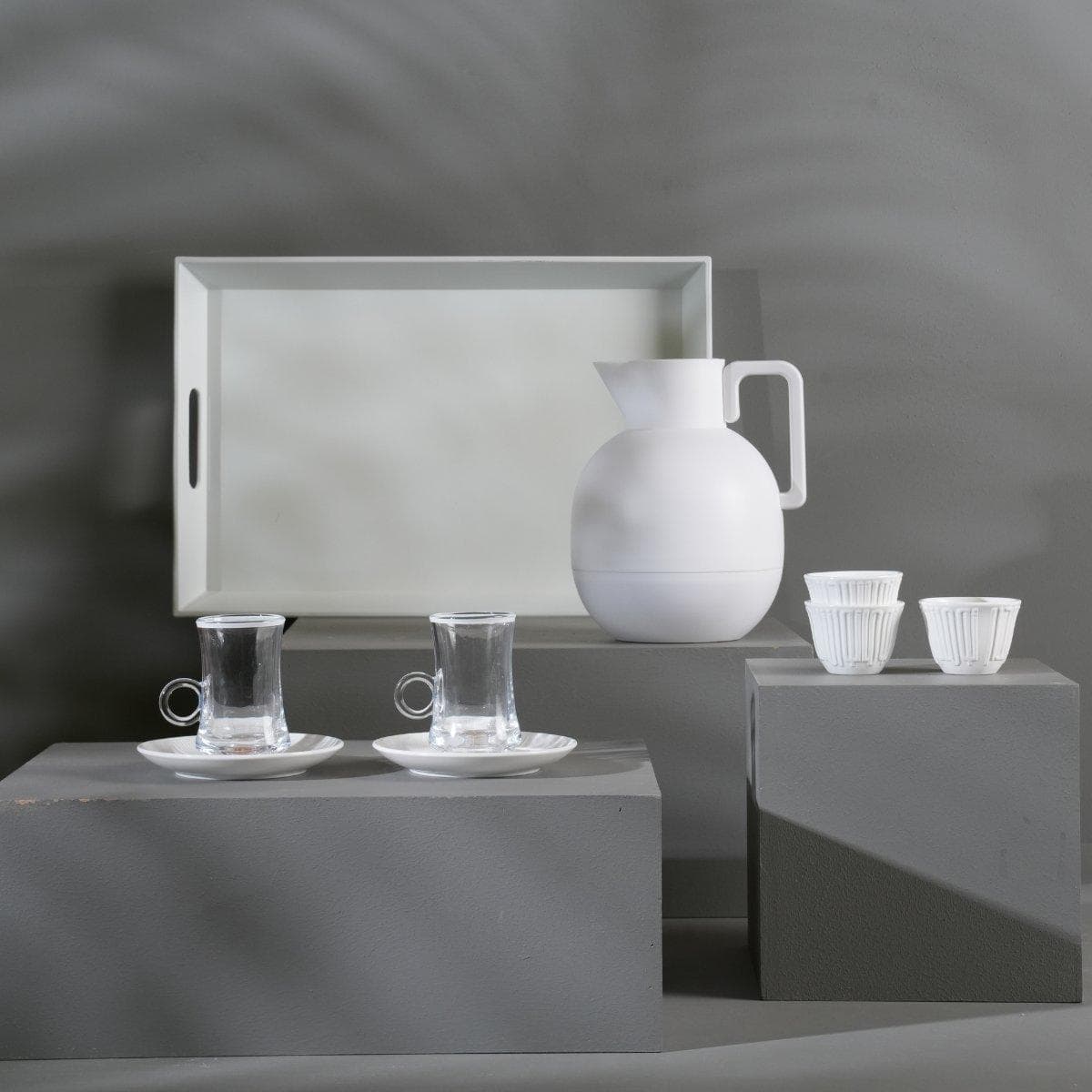 Nawarat Tea & Coffee Bundle Set 14 Pcs White