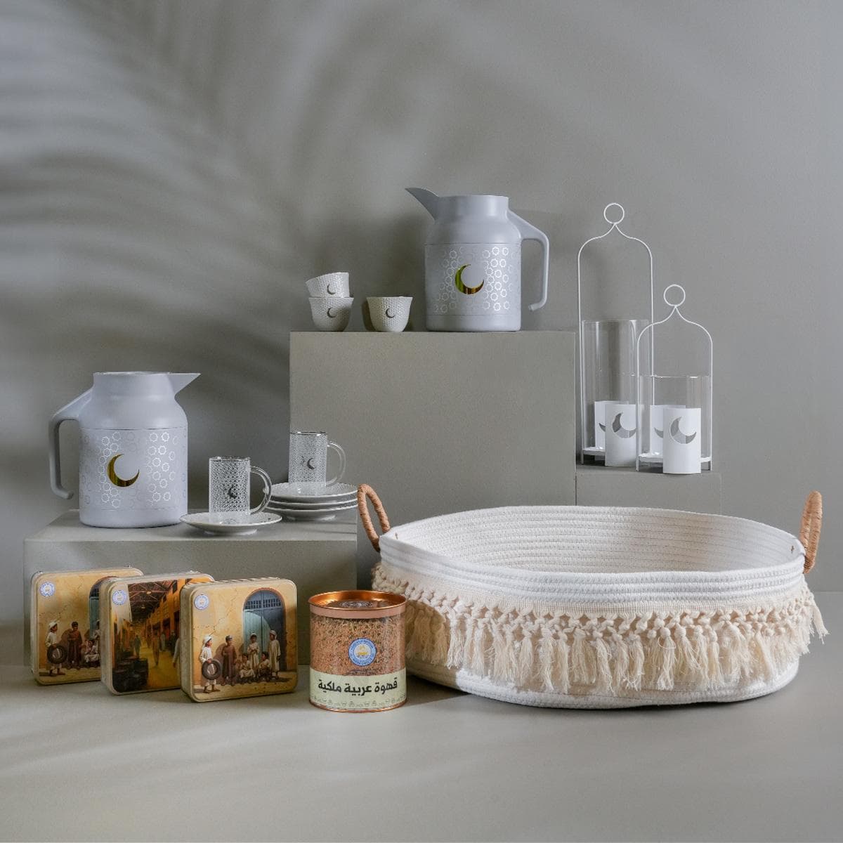 Gomar Coffee & Tea with 3Pcs Sweets Bundle Set 11Pcs Silver