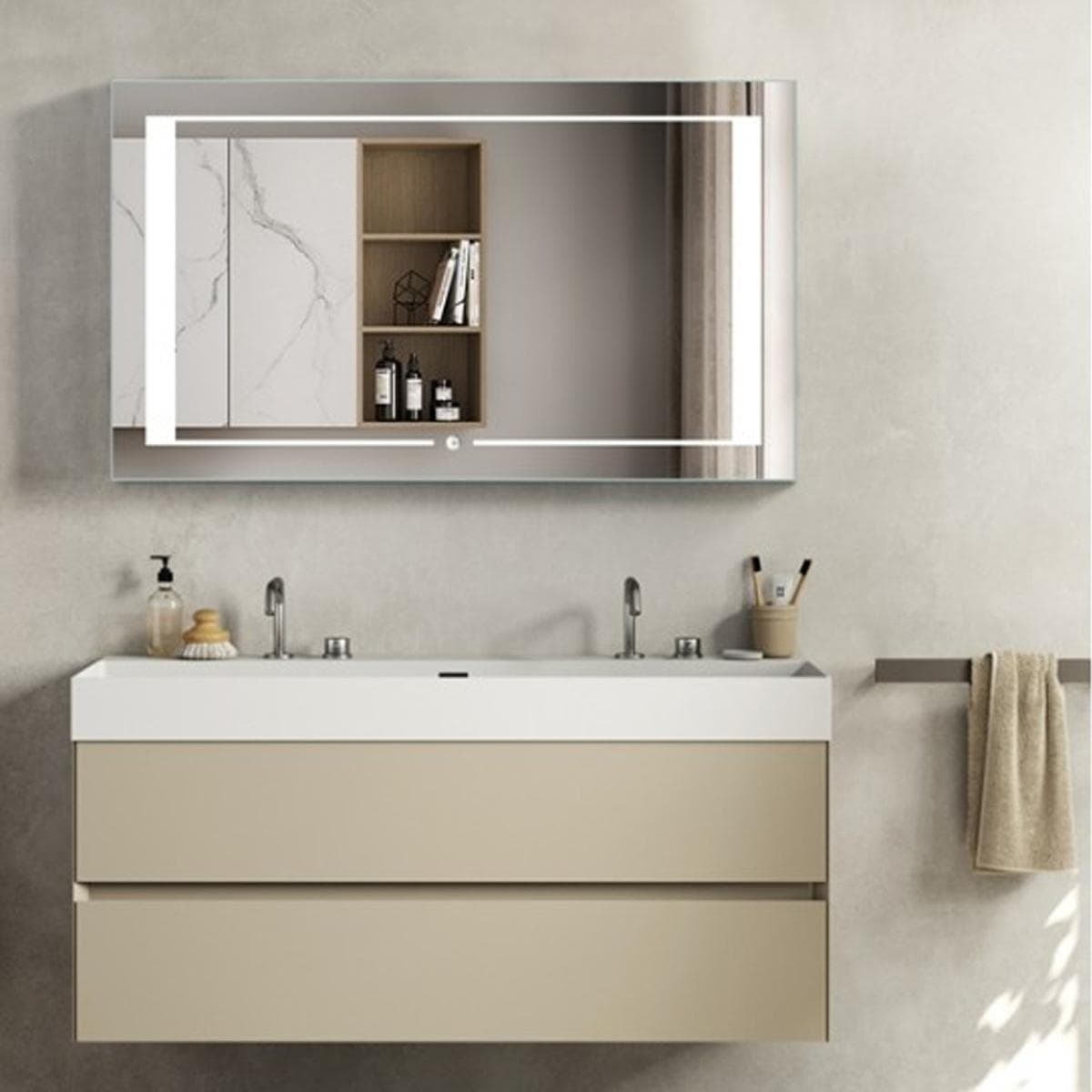 مرآة ايرما 120 × 70 مع ليد