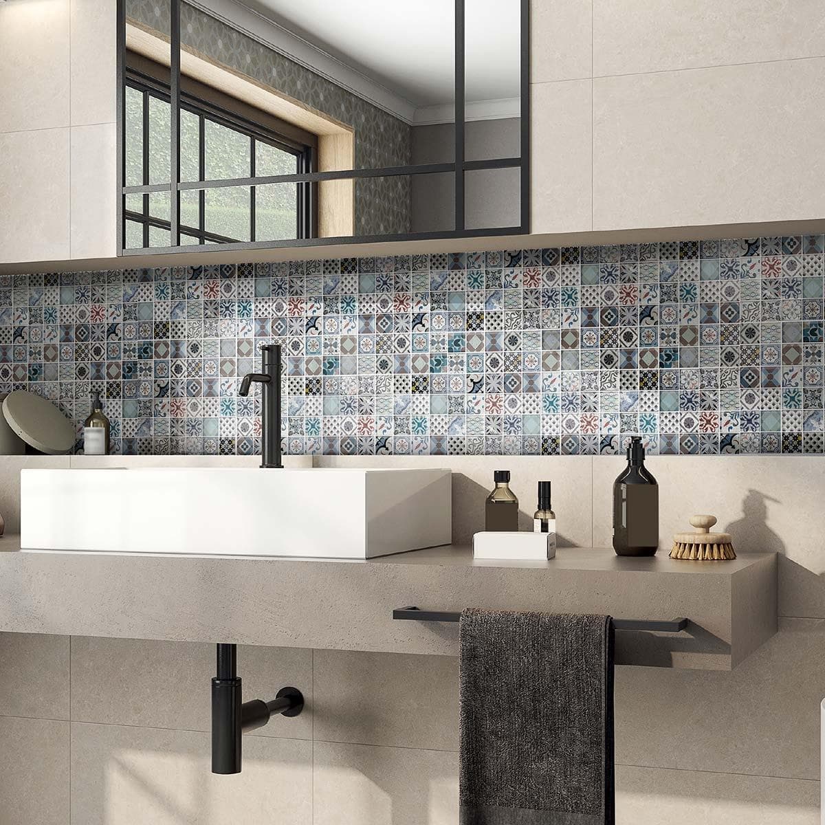 موزاييك تريبال حجري متعدد الألوان 30 × 30 سم - قطعة واحدة