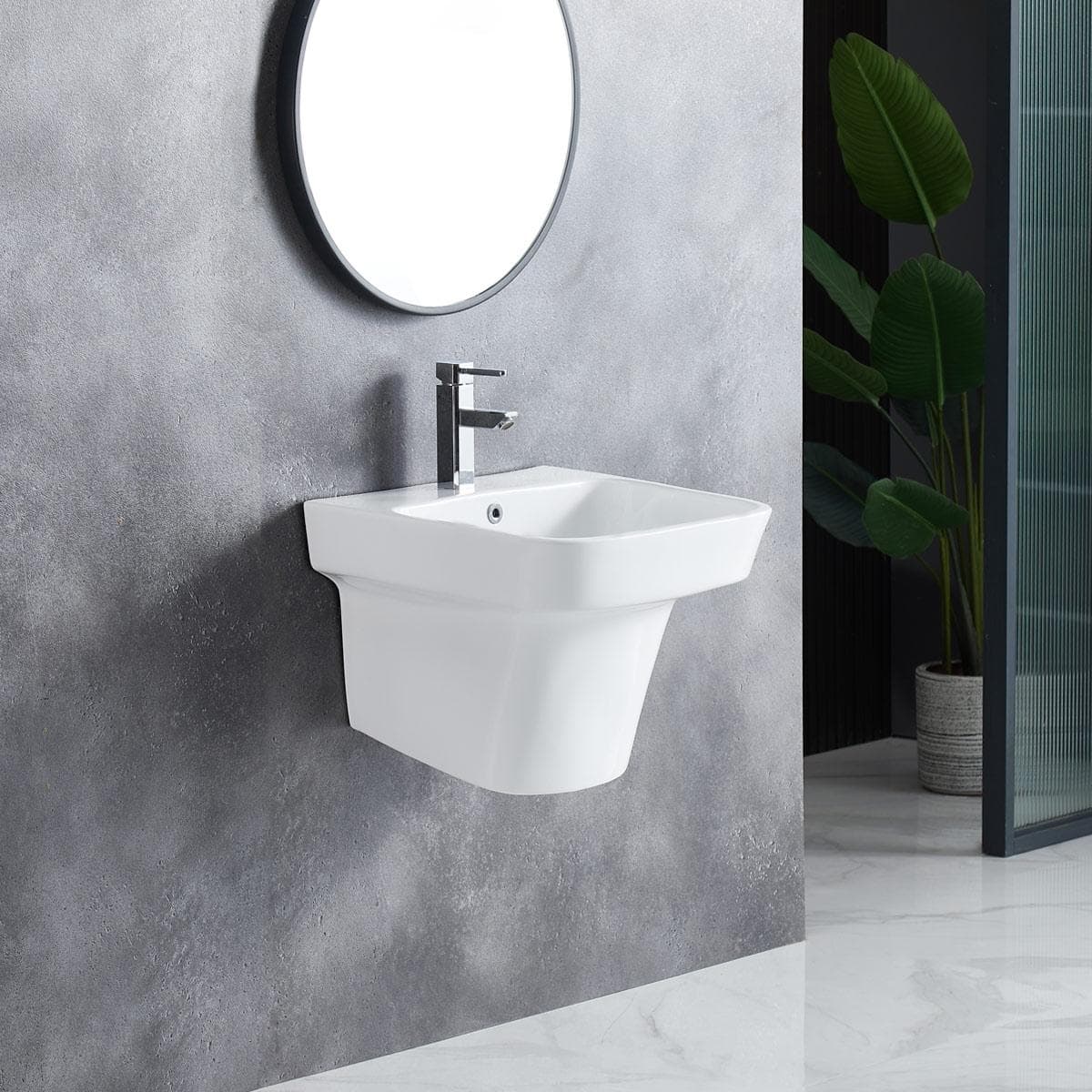 مغسلة هارلي معلقة على الحائط بيضاء 52 سم