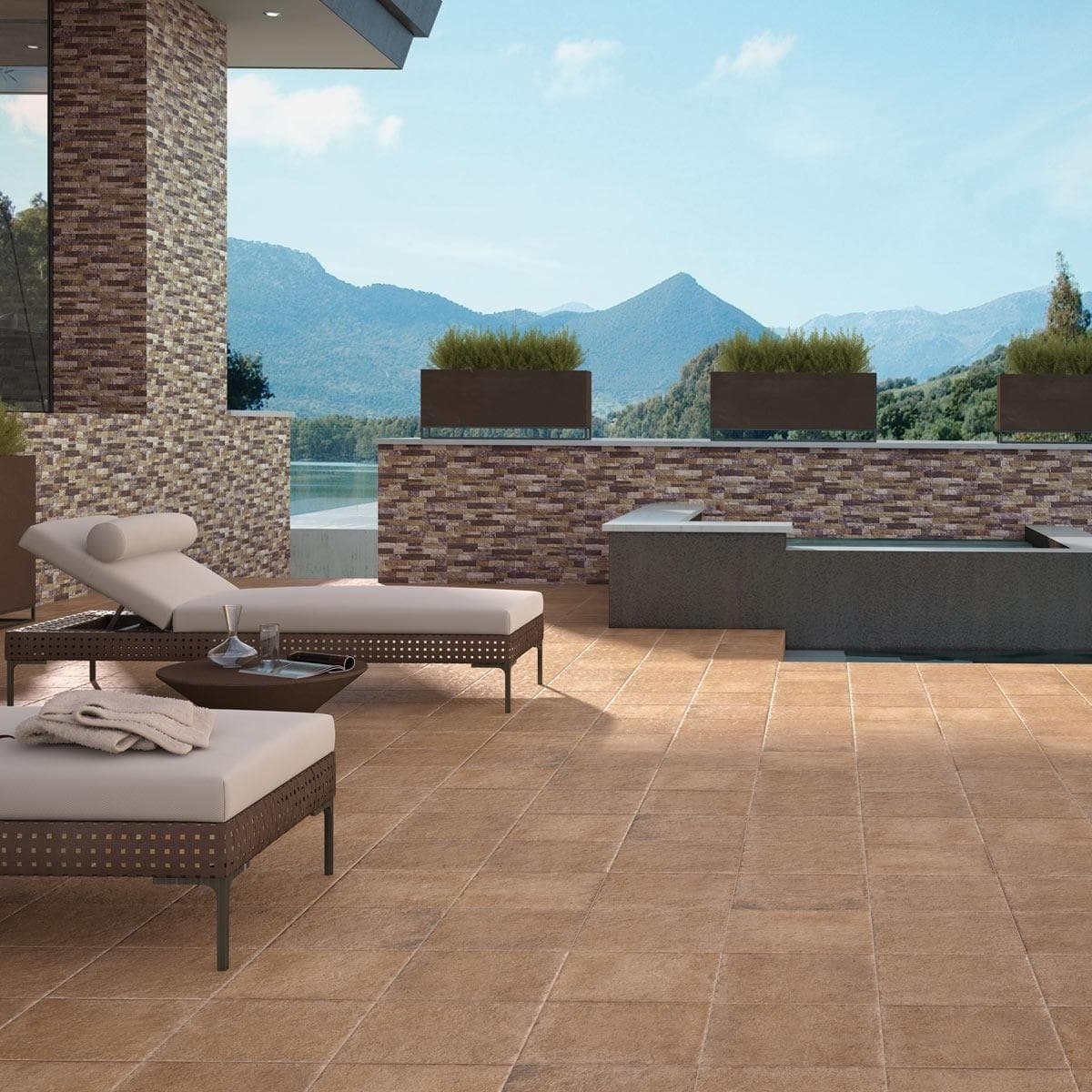 Cartuja Matt Ceramic Outdoor Tile Brown 33.3X33.3 cm