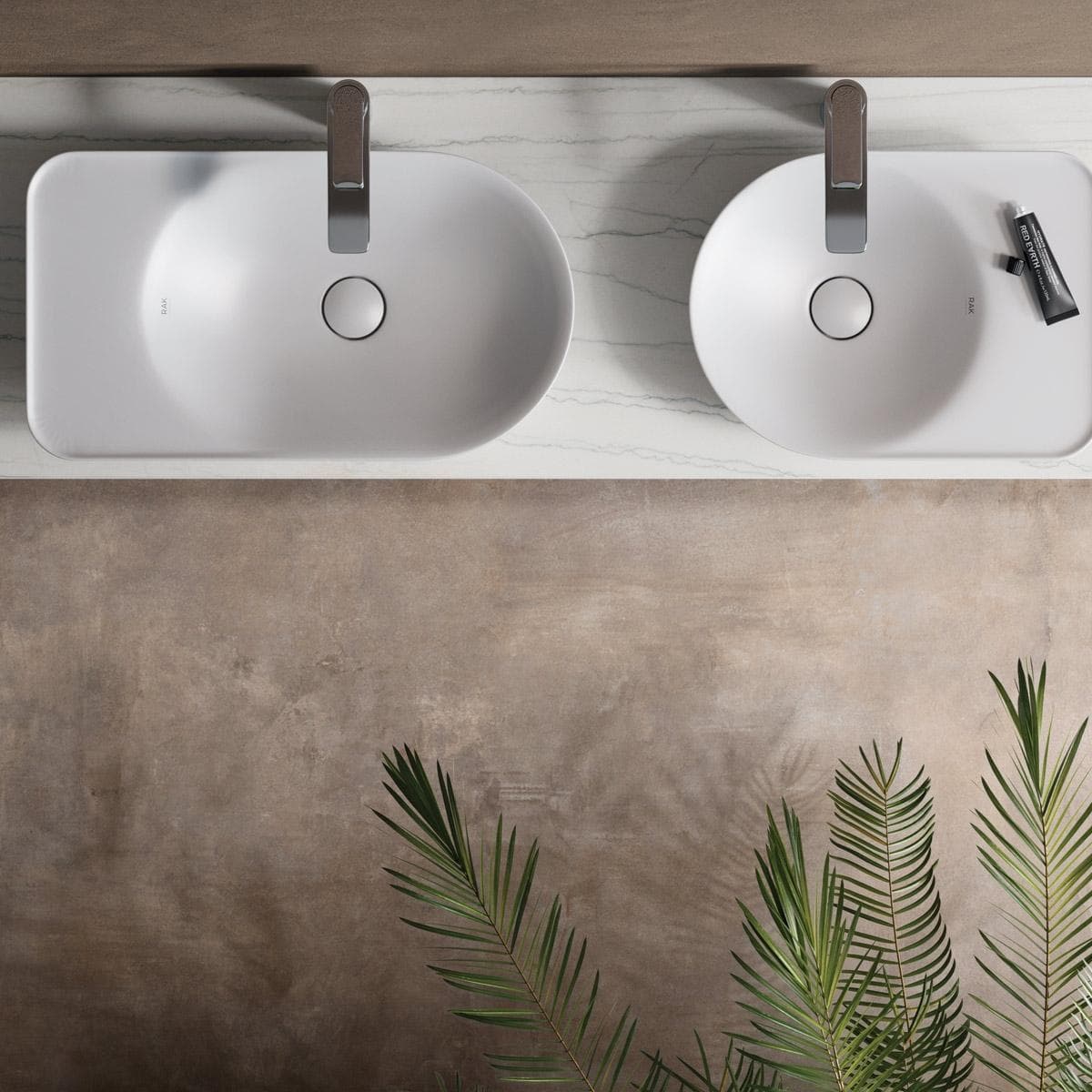 مغسلة دائرية فالي بيضاء غير لامعة 48 سم