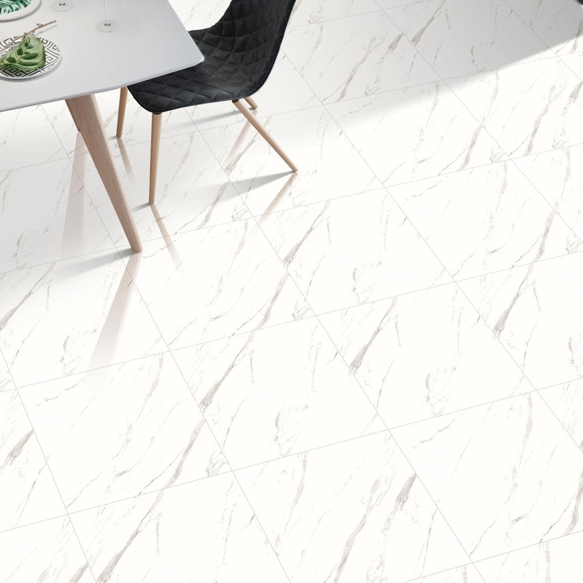 Satvario Polish Porcelain Floor Tiles White 60X60 cm