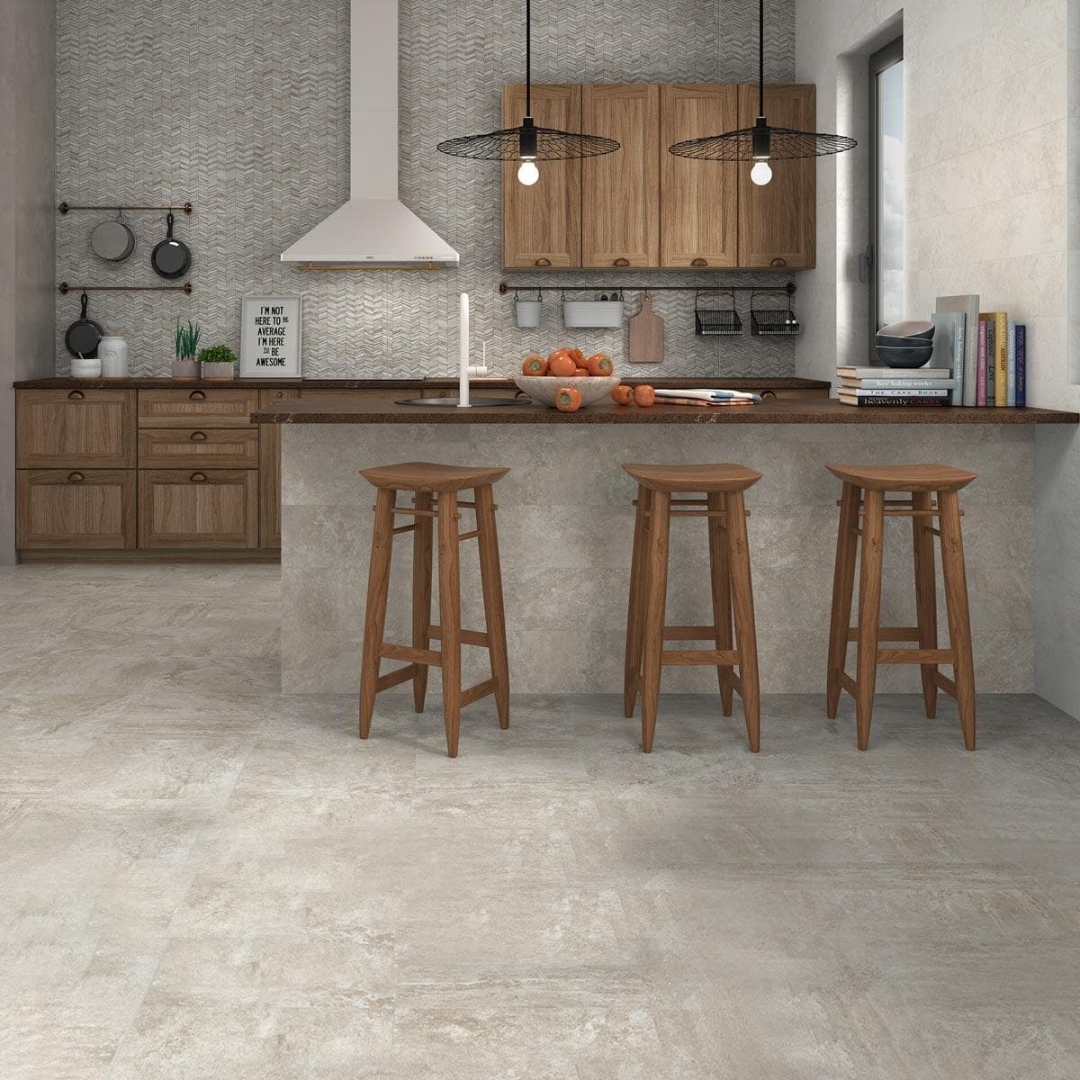 Bowland Matt Ceramic Wall Tiles Grey 20X60 cm