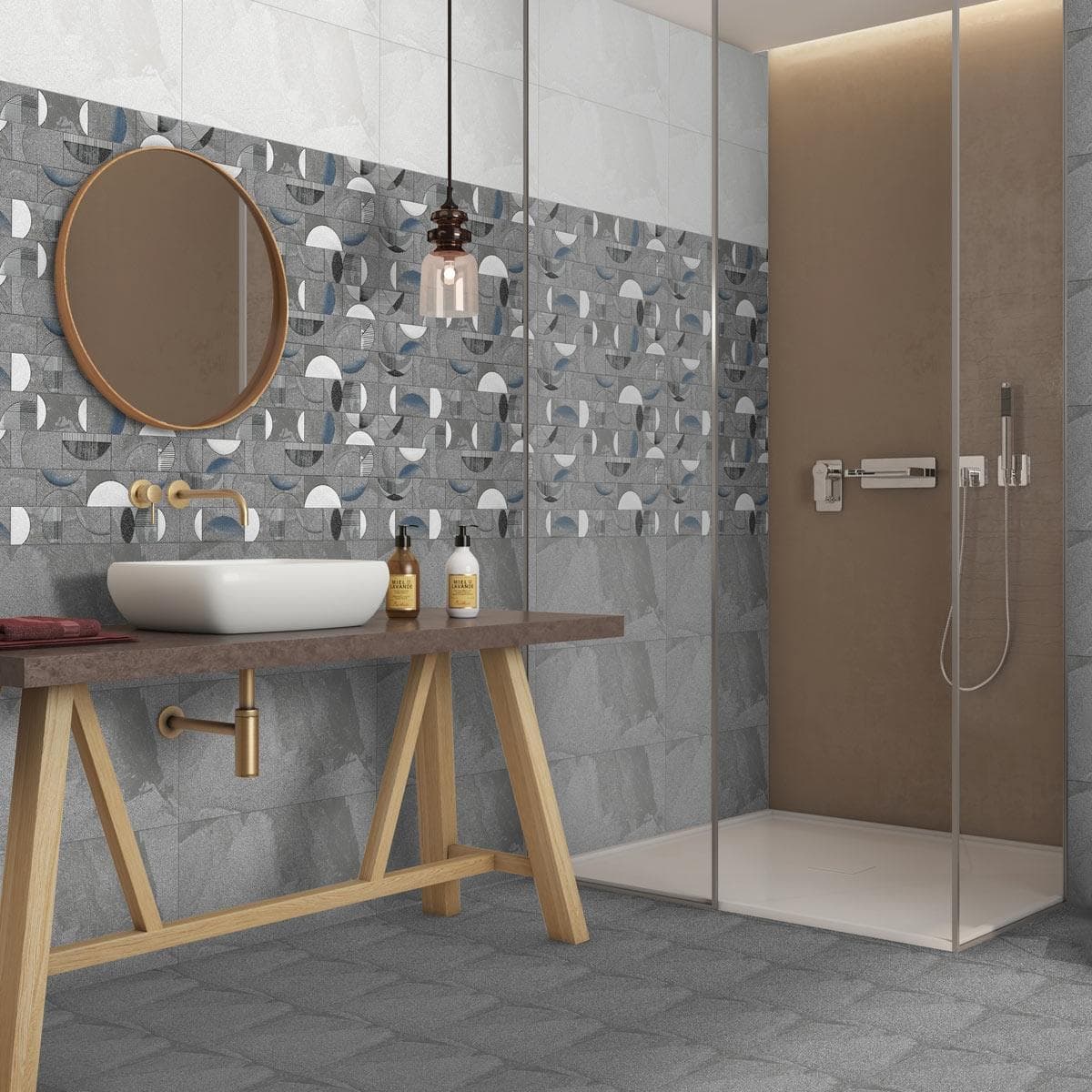 Curvy Matt Decor Wall Tiles Grey 30X60 cm