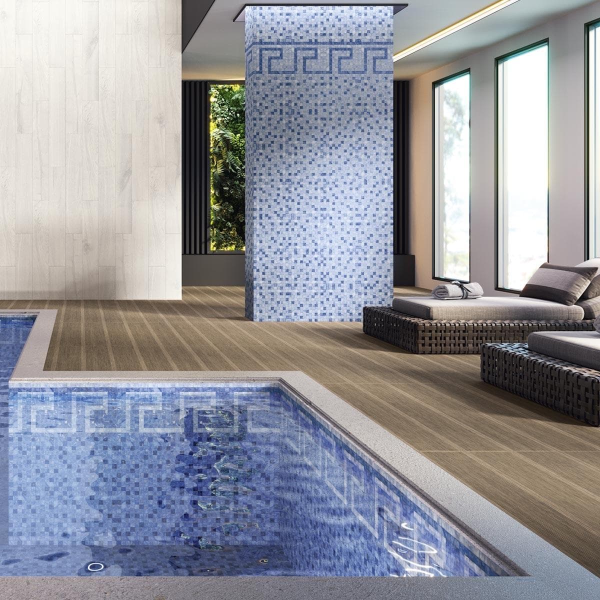 سيراميك بورسلين فيلا أزور لحمامات السباحة أزرق فاتح 33.3 × 33.3 سم