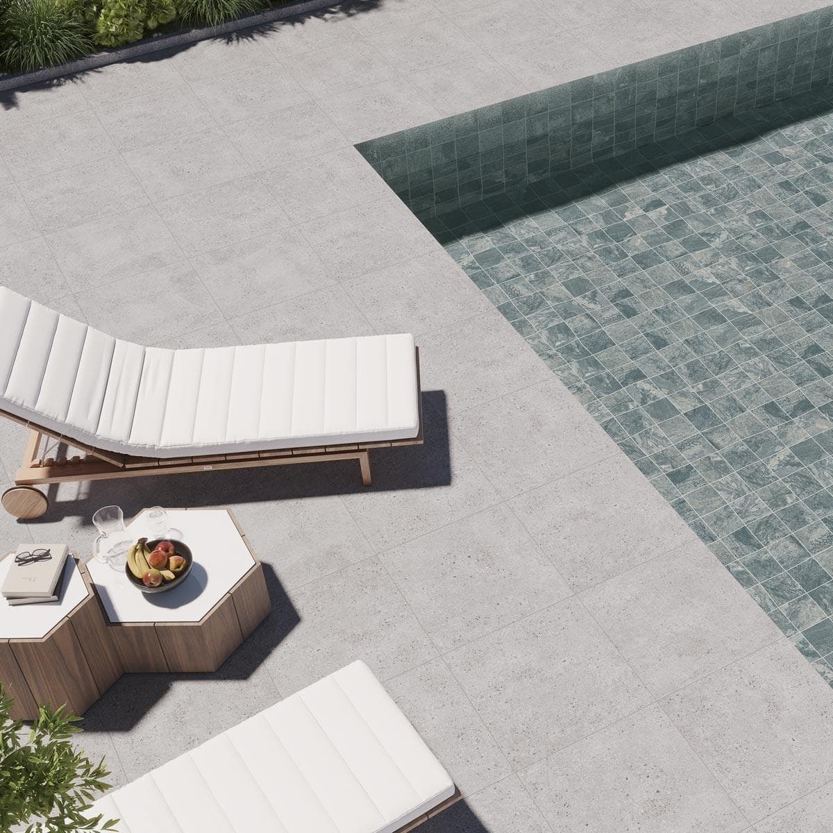 Siroco Verde Swimming Pool Porcelain Tile Grey 33.3X33.3 cm