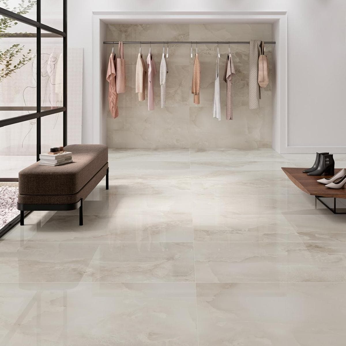 Bibury Porcelain Floor Tile Polish Beige 60X120 cm