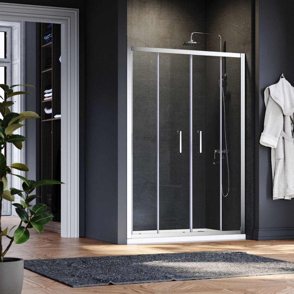 باب كابينة إستحمام منزلق ميونخ بسماكة 8 مم وأبعاد 200×190 سم