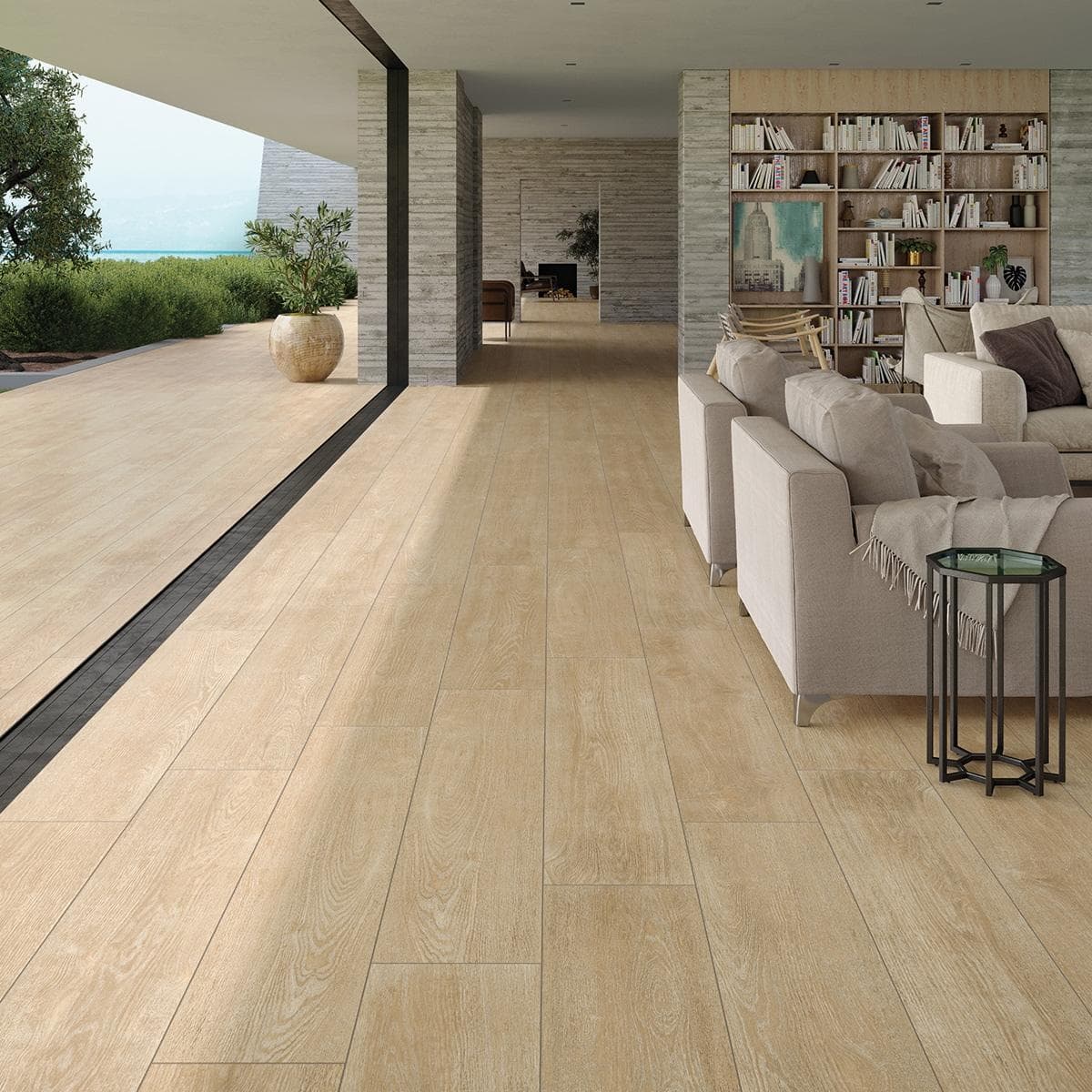 Larix Roble Matt Porcelain Floor Tile Brown 23X120 cm