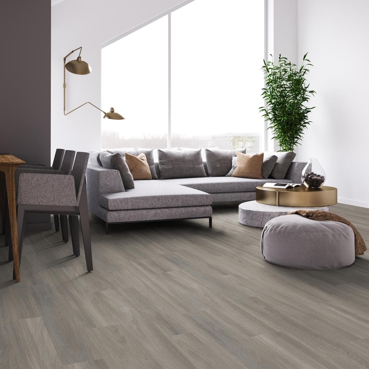 VIAJO VINYL TILES GREY 17.8X121.9 CM