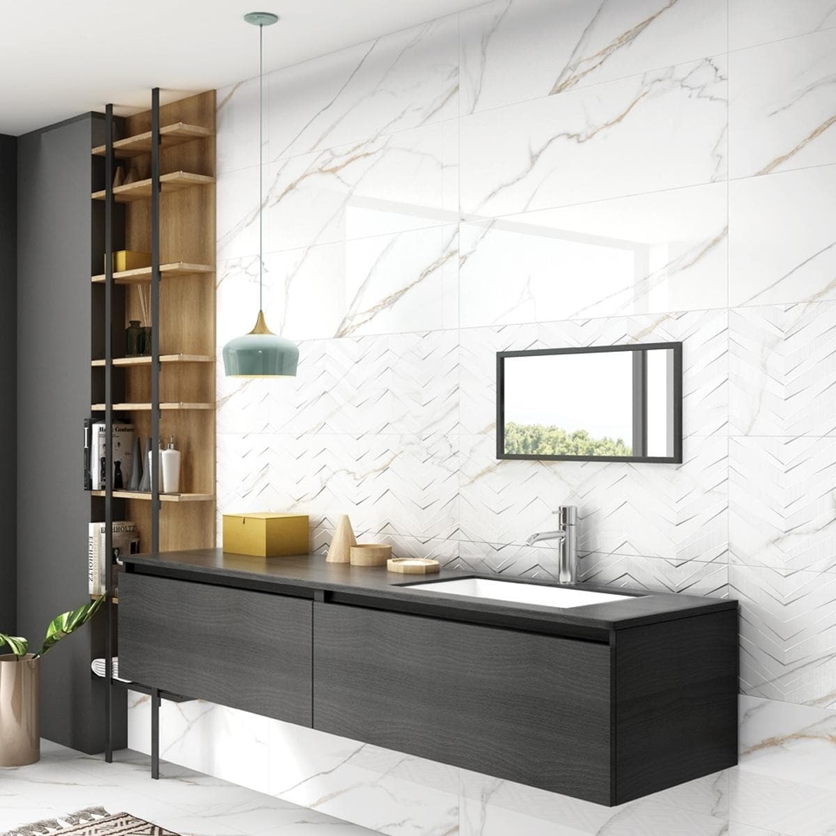 Statuario Ceramic Wall Tiles Matt White 30X30 cm