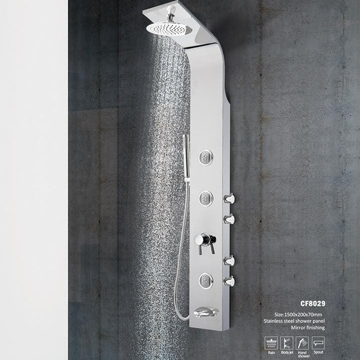 SLEDo Chrome Shower Panel 3 Jets 150X20 cm