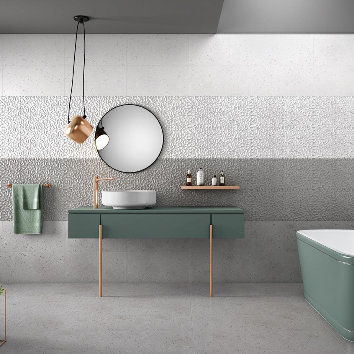 Terrazo Ceramic Wall Tile Matt Dark Grey 30X60 cm