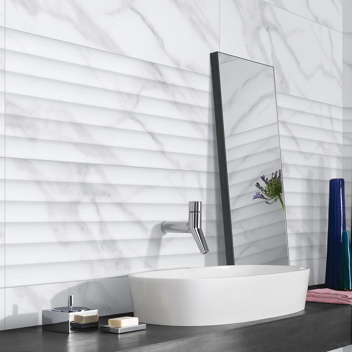 Ibiza Ceramic Glossy Wall Tile White 30X90 cm