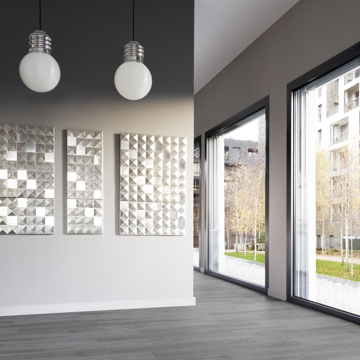 بلاط فينيل أوكسفورد رمادي 17.78×121.92 سم