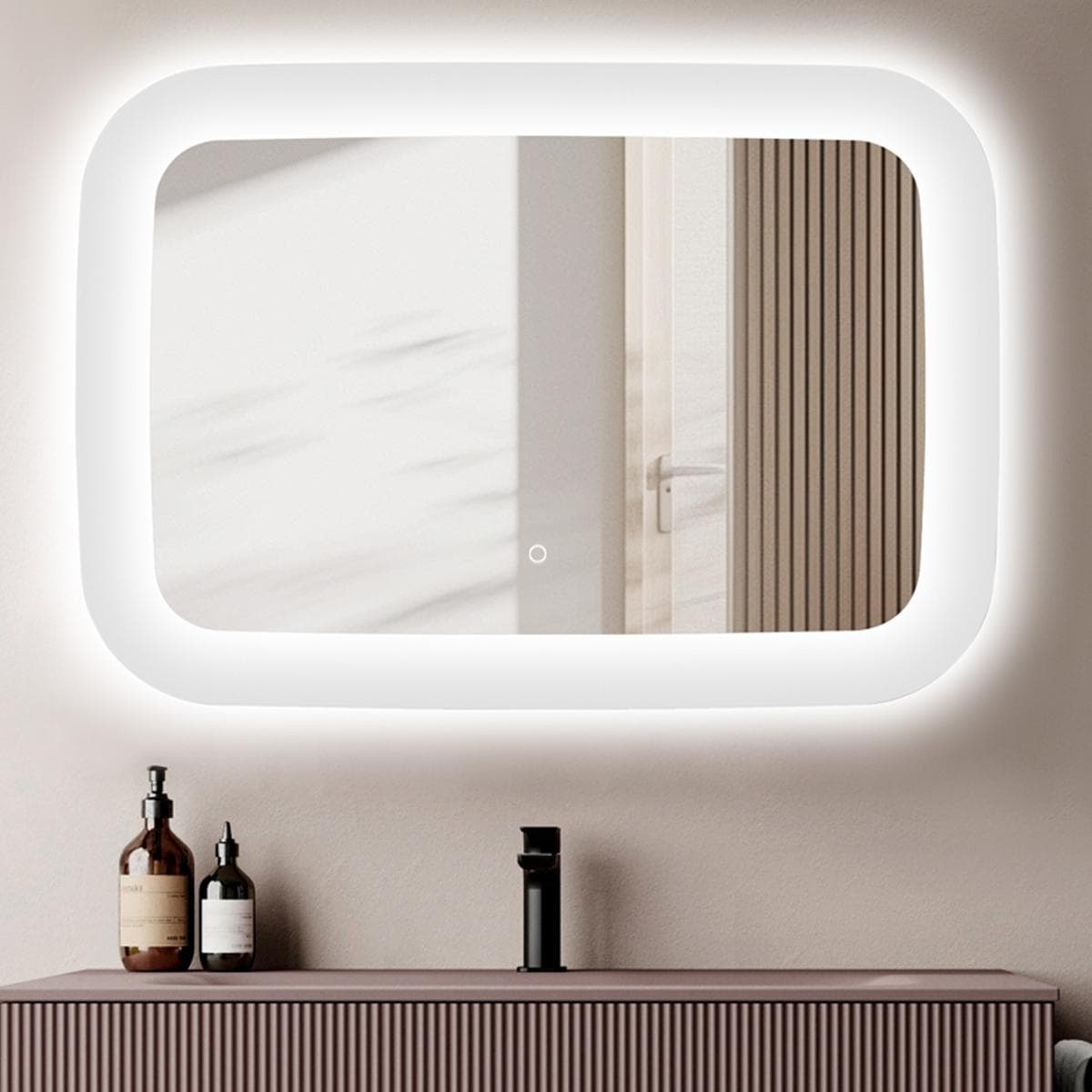 Haze Landscape Mirror with LED 100X70 cm