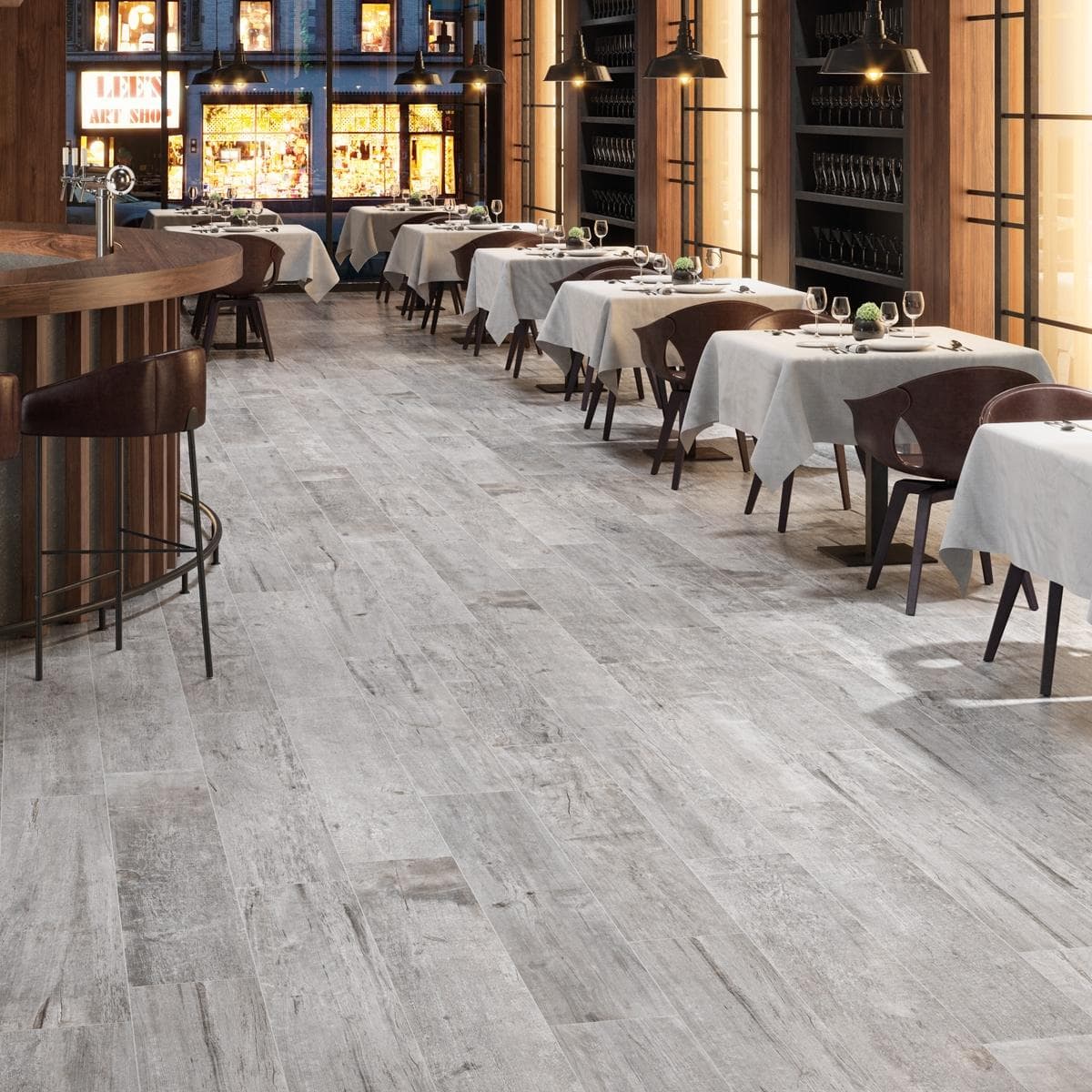 Lenda Porcelain Floor Tiles Matt Grey 24.8X100 cm