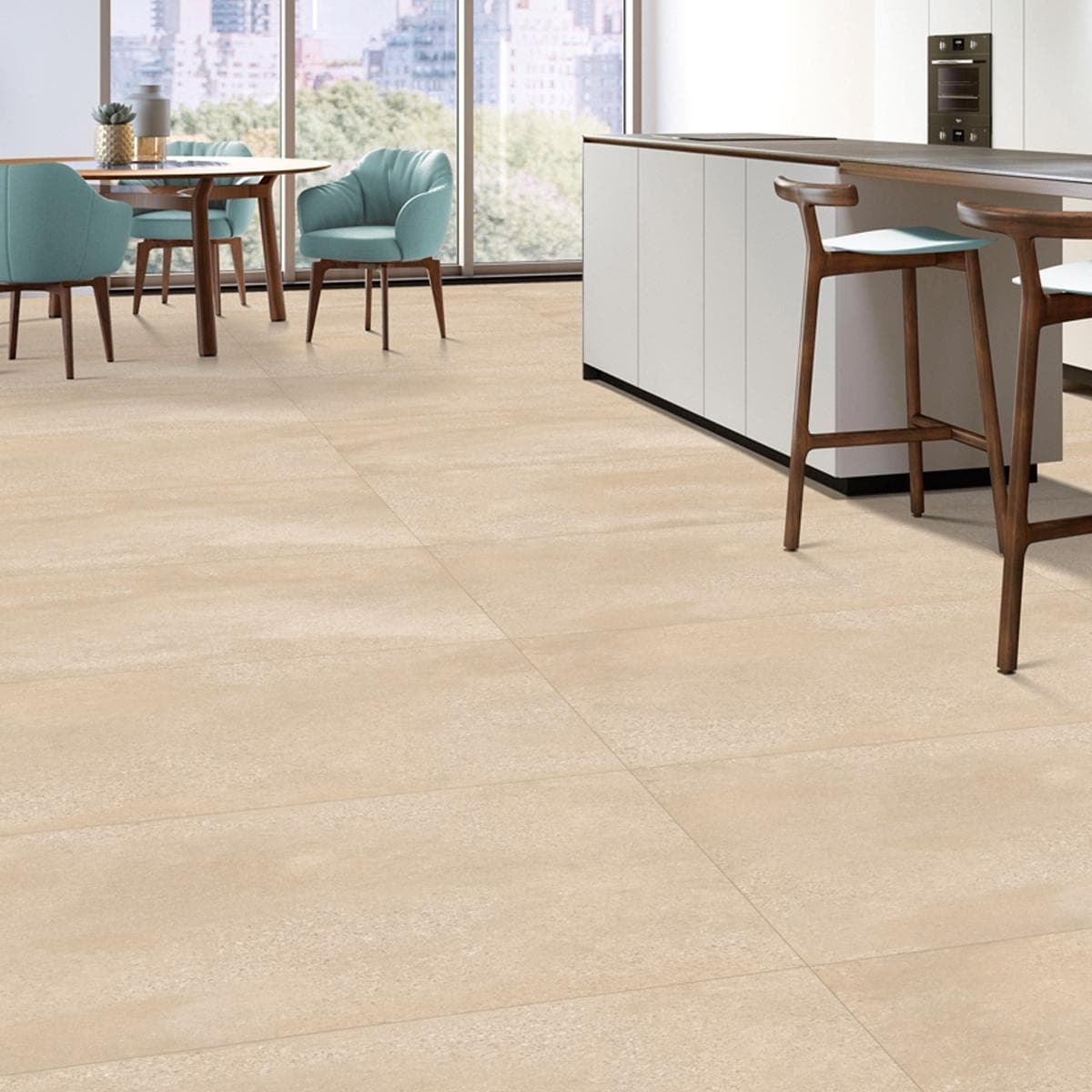 Terrazo Grand Porcelain Floor Tiles Matt Beige 60X120 cm