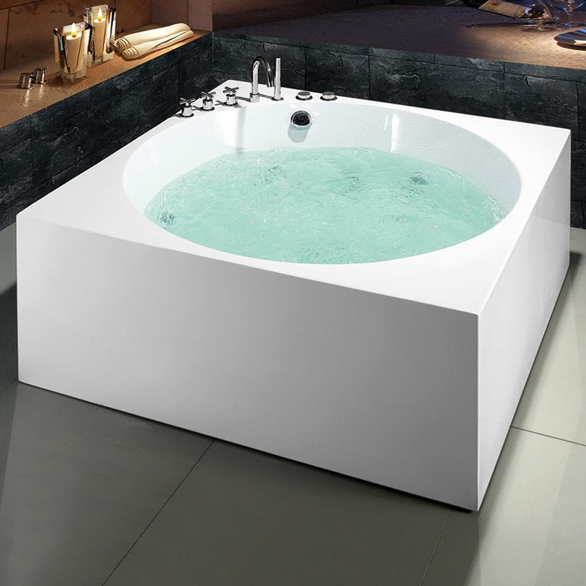 جاكوزي ريكس أبيض 130×130×58 سم