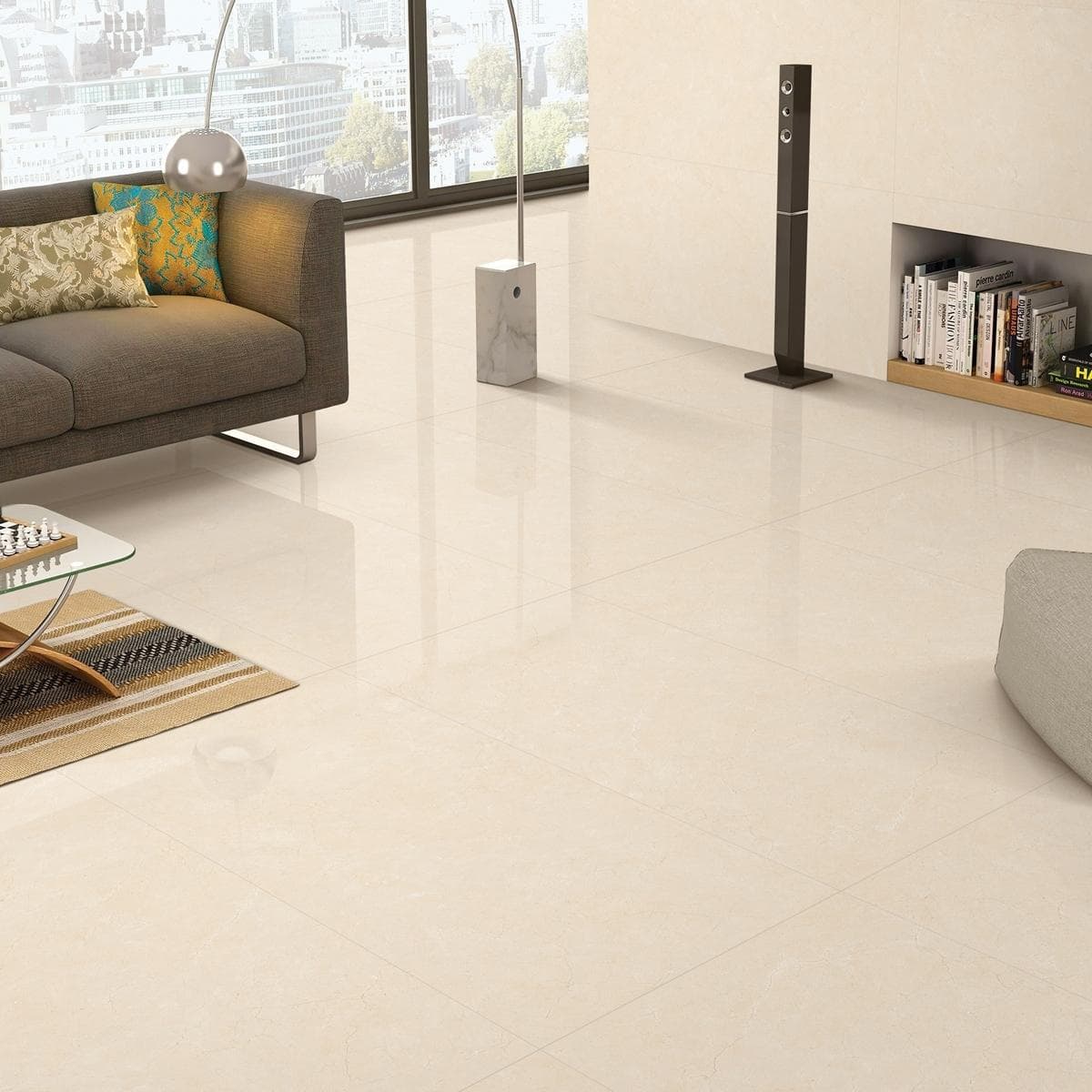 بلاط أرضيات بورسلين مارفيل1 بيج لامع 60×120 سم