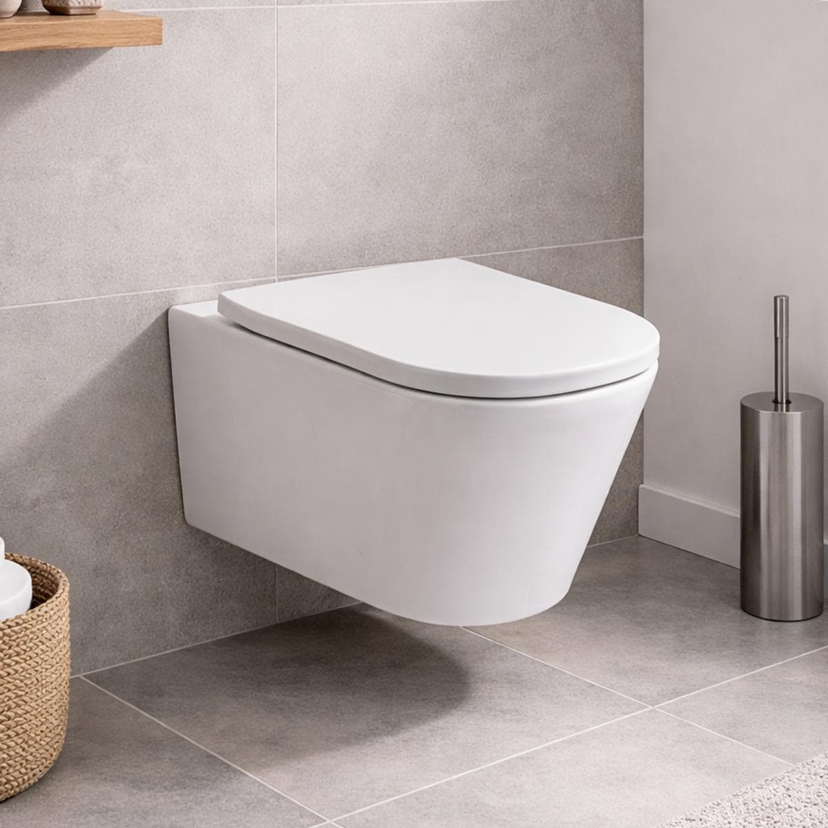 Meda Rimless Wall Hung W.C. White 53 cm