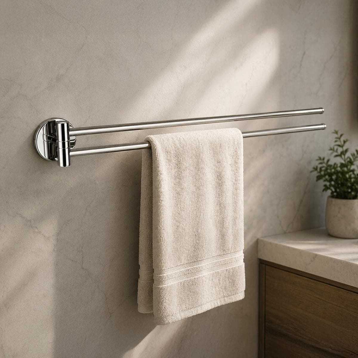 Caliber Double Towel Bar Chrome 400 mm