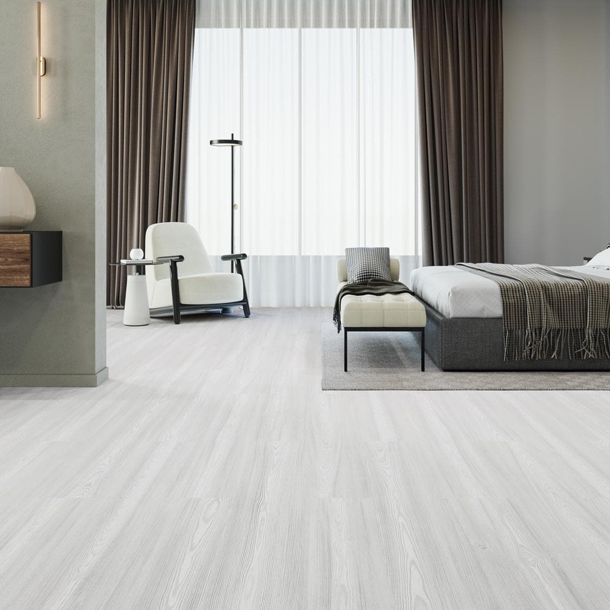 باركيه صن كريستال أوك رمادي فاتح 19.7×120.5 سم