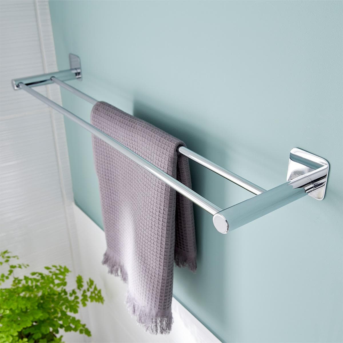 Koros Bathroom Double Towel Bar 60 cm Chrome
